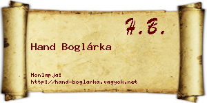 Hand Boglárka névjegykártya
