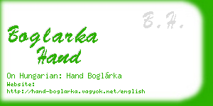 boglarka hand business card